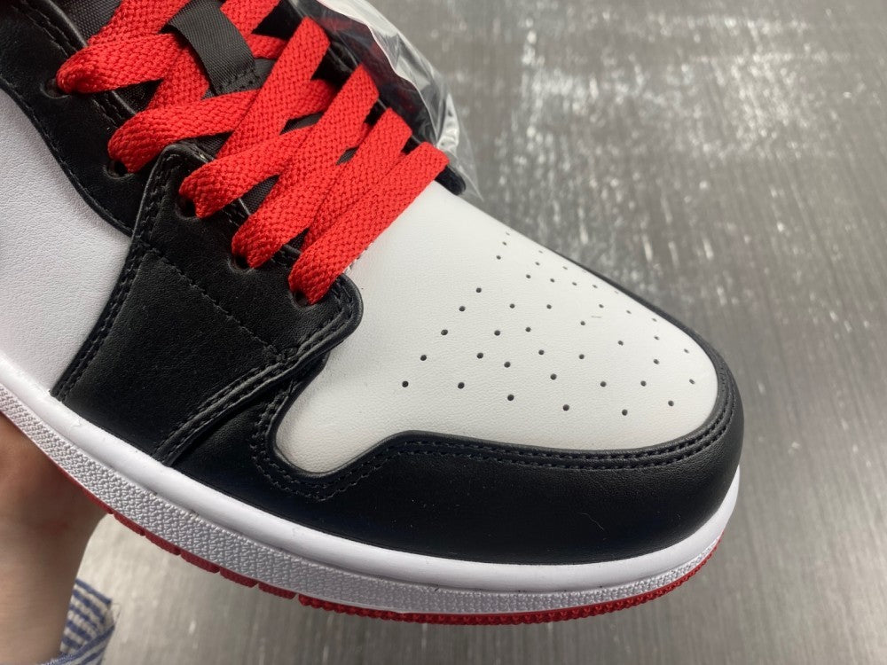 Mid Top Sneakers, White Black Red Colorway, Lace Up Design, Casual Gift for Sneaker Fans