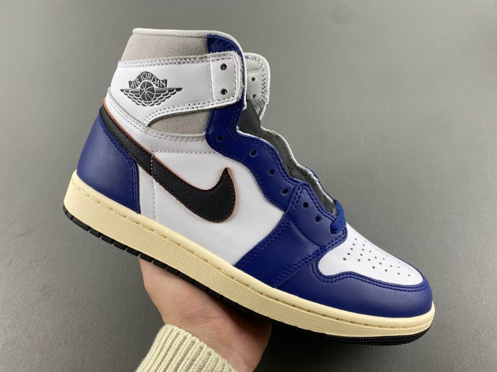 High Top Sneakers, Blue White Colorway, Lace Up Design, Casual Gift for Sneaker Fans