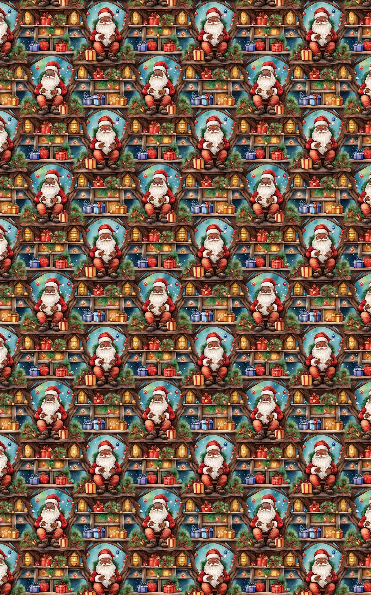 Treehouse Holiday Gift Wrap, Santa Tree Fort Christmas Wrapping Paper, Santa Clubhouse Wrapping Paper, Festive Xmas Gift Wrap