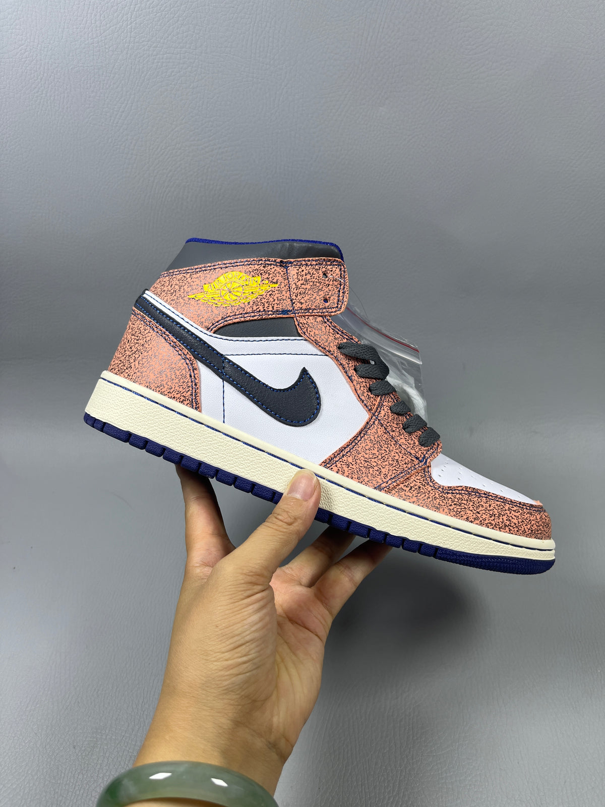 High Top Sneakers, White Black Orange Colorway, Lace Up Design, Casual Gift for Sneaker Fans