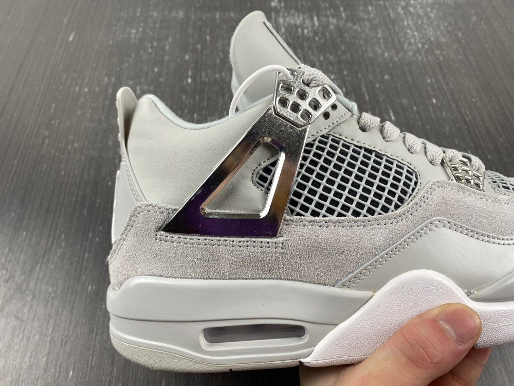 Sneakers, Silver Colorway, Leather Footwear, Metallic Finish, Lace Up Design, Casual Gift for Sneaker Fans