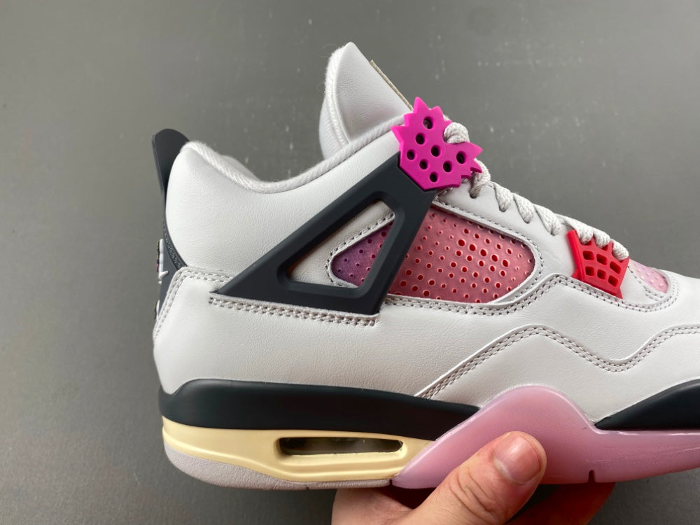 Retro Low Top Sneakers, White Black Pink Colorway, Lace Up Design, Casual Gift for Sneaker Fans
