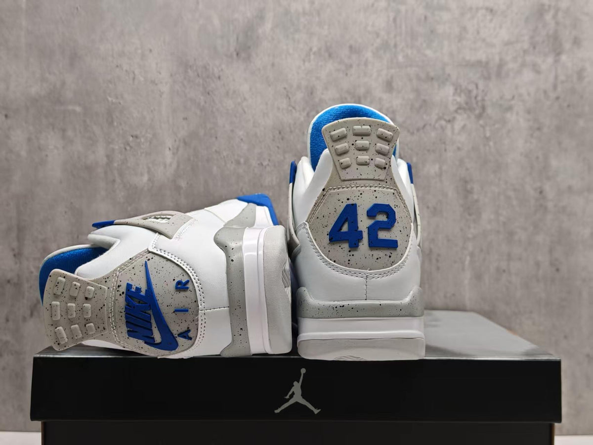 High Top Sneakers, White Blue Gray Colorway, Lace Up Design, Casual Gift for Sneaker Fans