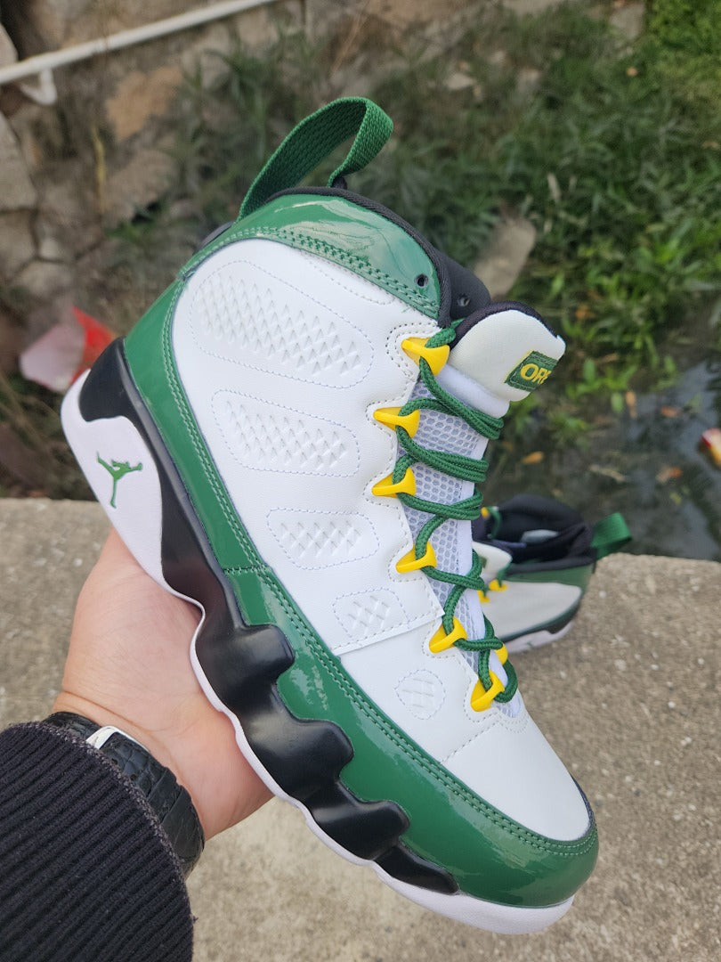 High Top Sneakers, White Green Colorway, Lace Up Design, Casual Gift for Sneaker Fans
