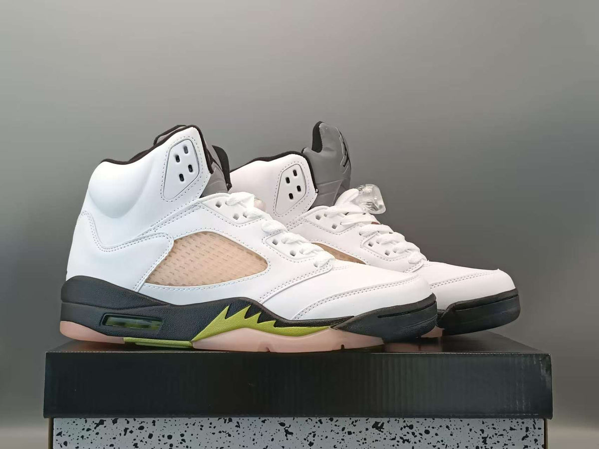 High Top Sneakers, White Pink Green Colorway, Lace Up Design, Casual Gift for Sneaker Fans