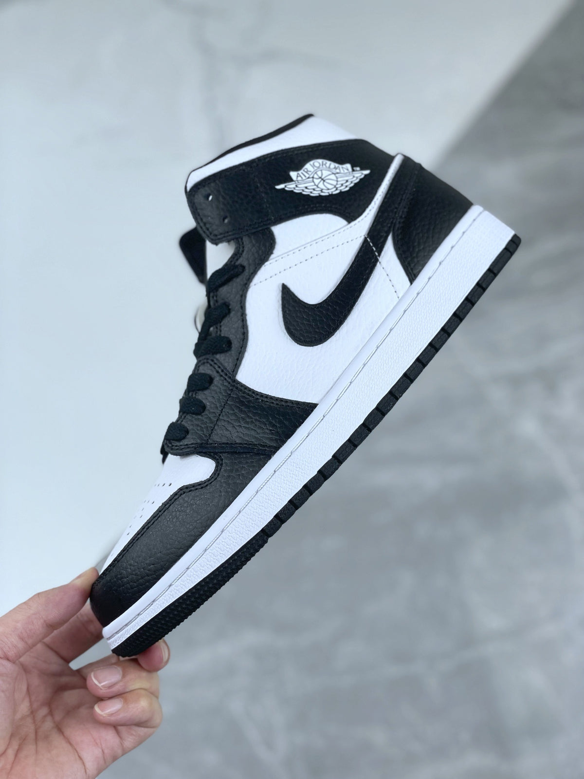 Mid Top Sneakers, White Black Colorway, Lace Up Design, Casual Gift for Sneaker Fans