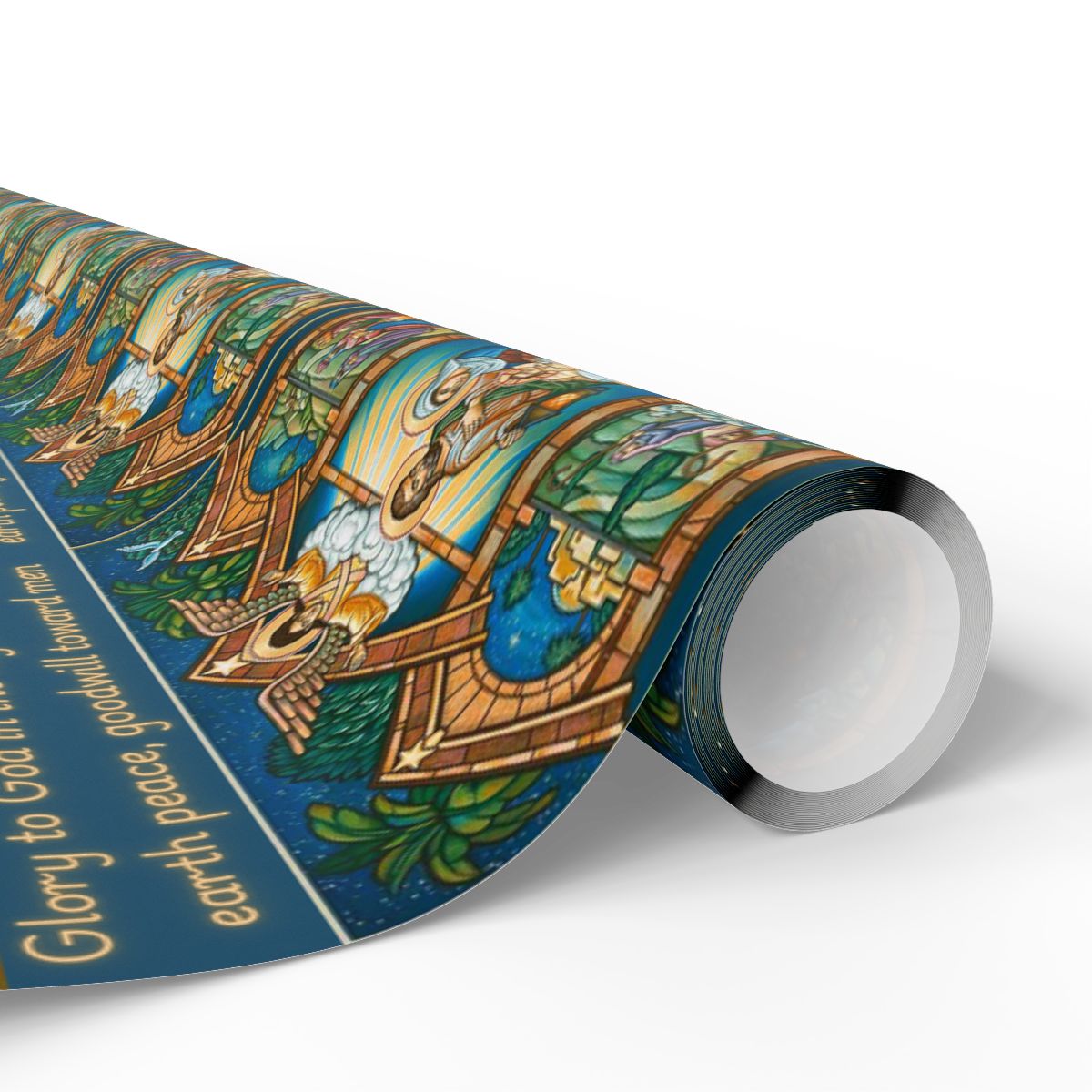 Stained Glass Christmas Gift Wrap, Nativity Scene Wrapping Paper, Holy Family Wrapping Paper, Religious Xmas Gift Wrap, Chris