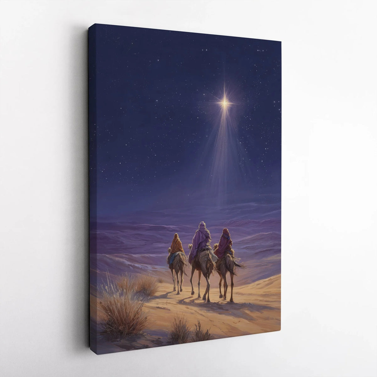 Holy Night Star Canvas Art, Three Wise Men Nativity Canvas Print, Christian Nativity Wall Art, Religious Christmas Canvas Dec