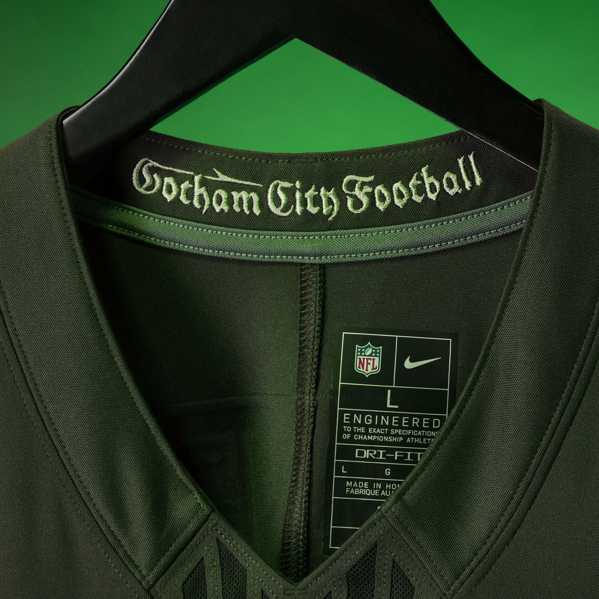 New York Jets Garrett Wilson Gotham Green 2025 Rivalries Collection Stitched Limited Jersey