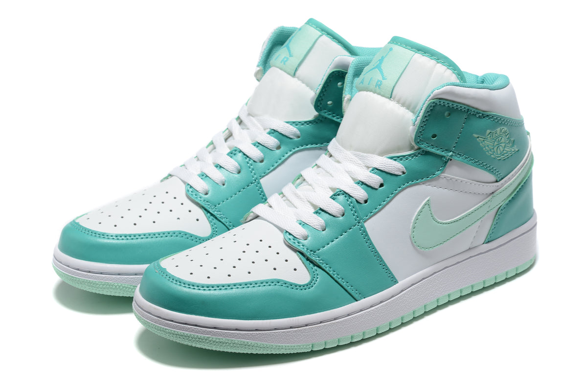 Sneakers, Teal White Colorway, Lace Up Design, Casual Gift for Sneaker Fans