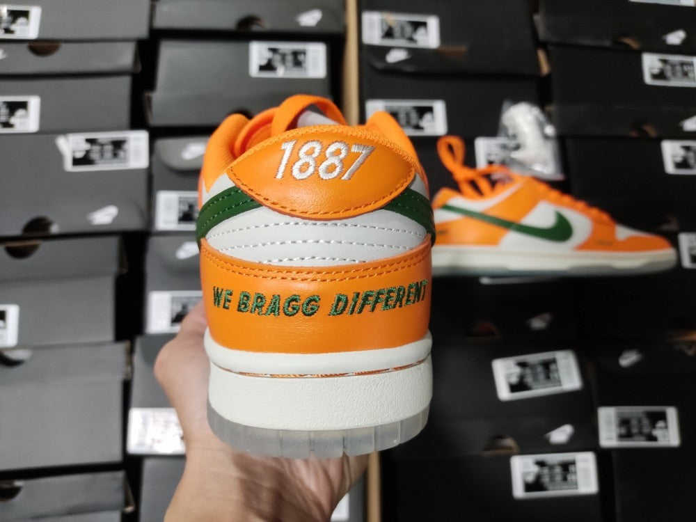 Low Top Sneakers, White Orange Colorway, Lace Up Design, Casual Gift for Sneaker Fans