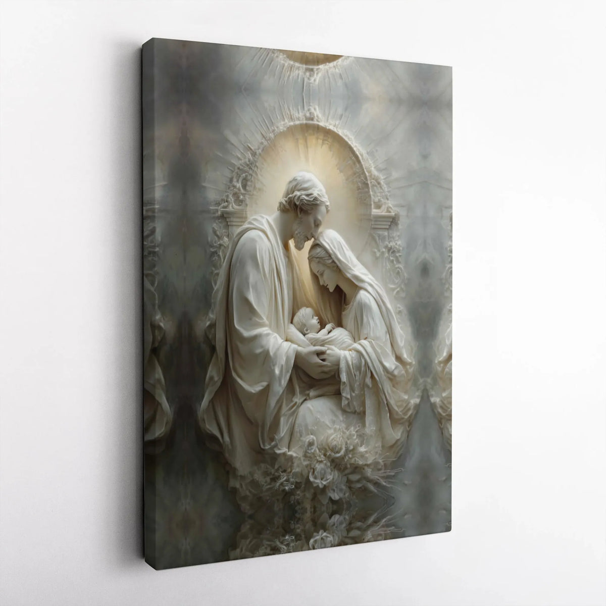Baby Jesus Christian Religious Print, Sacred Nativity Holy Family Canvas Art, Christmas Wall Decor, Digital Download