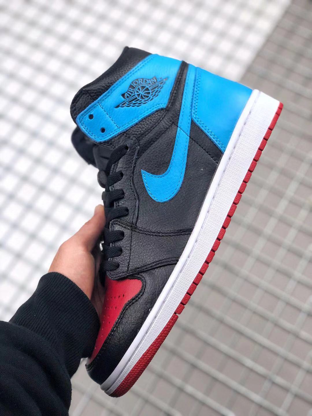 Sneakers, Blue Black Red Colorway, Lace Up Design, Casual Gift for Sneaker Fans