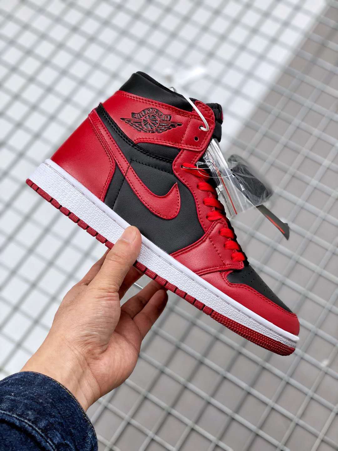 High Top Sneakers, Red Black Colorway, Lace Up Design, Casual Gift for Sneaker Fans