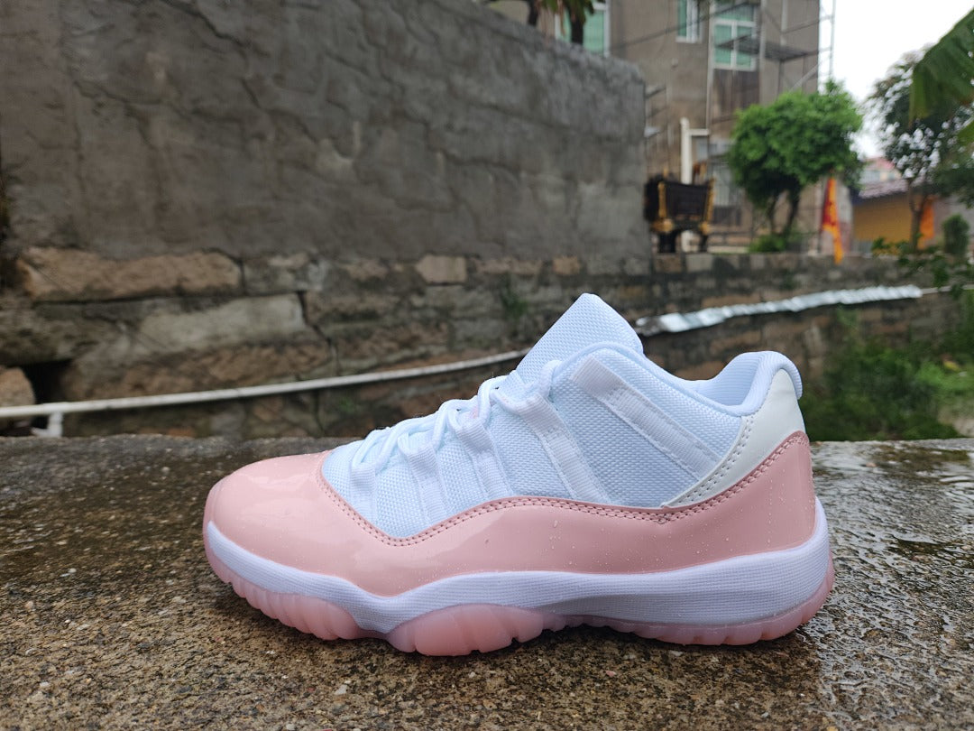 Low Top Sneakers, White Pink Colorway, Lace Up Design, Casual Gift for Sneaker Fans