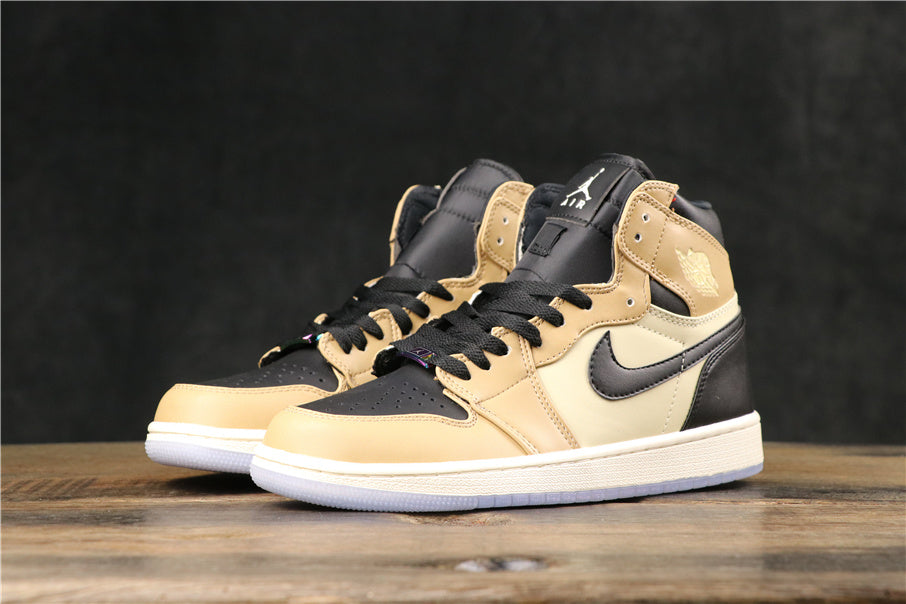 Sneakers, Beige Black Colorway, Lace Up Design, Casual Gift for Sneaker Fans