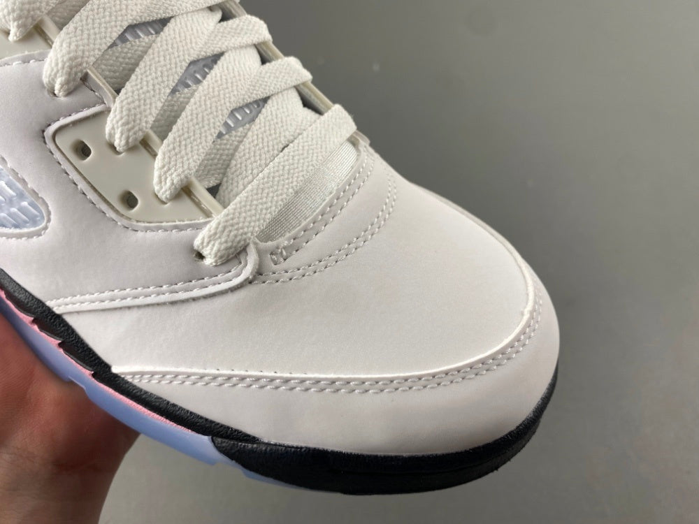 Retro Low Top Sneakers, White Black Pink Colorway, Lace Up Design, Casual Gift for Sneaker Fans
