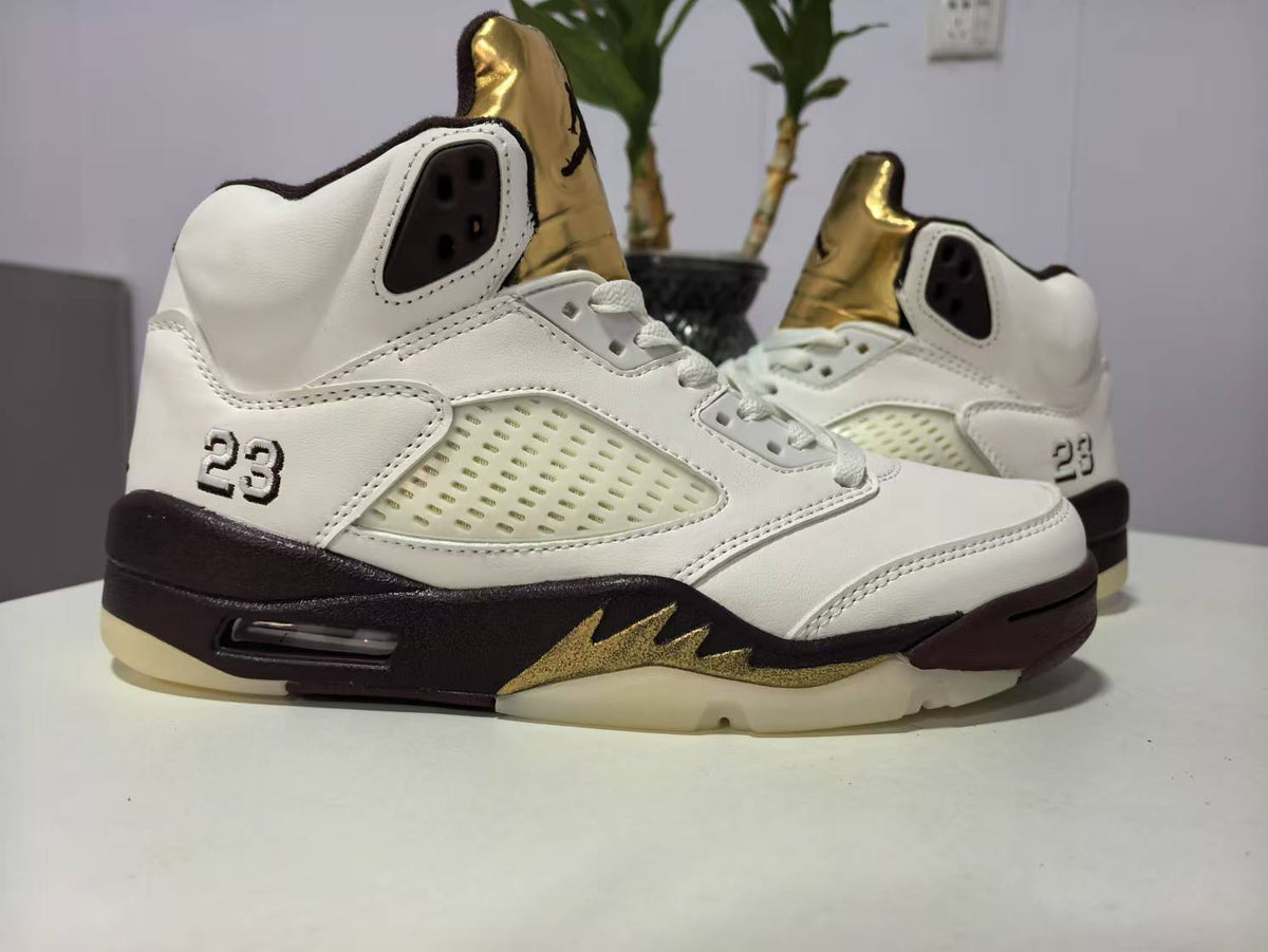High Top Sneakers, Gold Colorway, Lace Up Design, Casual Gift for Sneaker Fans