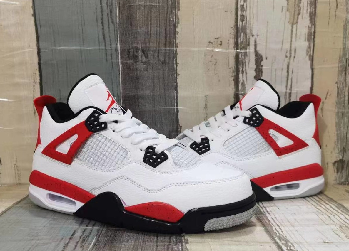 Sneakers, White Black Red Colorway, Lace Up Design, Casual Gift for Sneaker Fans