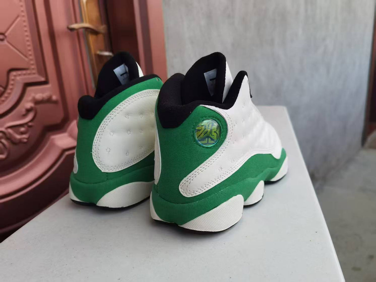 Mid Top Sneakers, White Green Colorway, Lace Up Design, Casual Gift for Sneaker Fans
