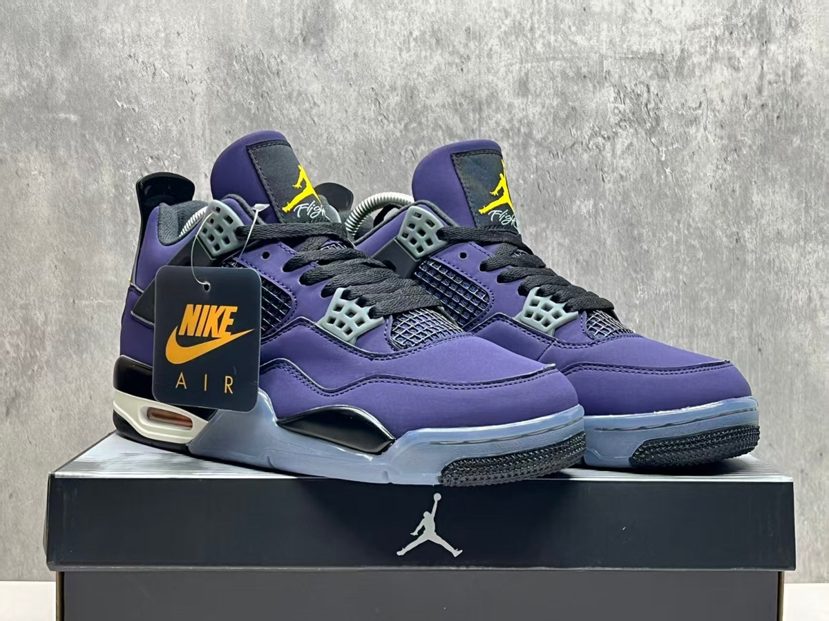 Mid Top Sneakers, Purple Gold Colorway, Lace Up Design, Casual Gift for Sneaker Fans