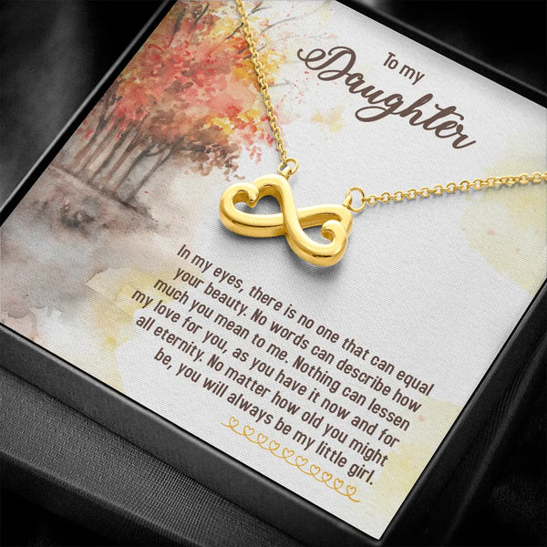 14k White Gold Finish Pendant, Daughter Infinity Heart Necklace, Sentimental Daughter Heart Necklace, Birthday Christmas Pres