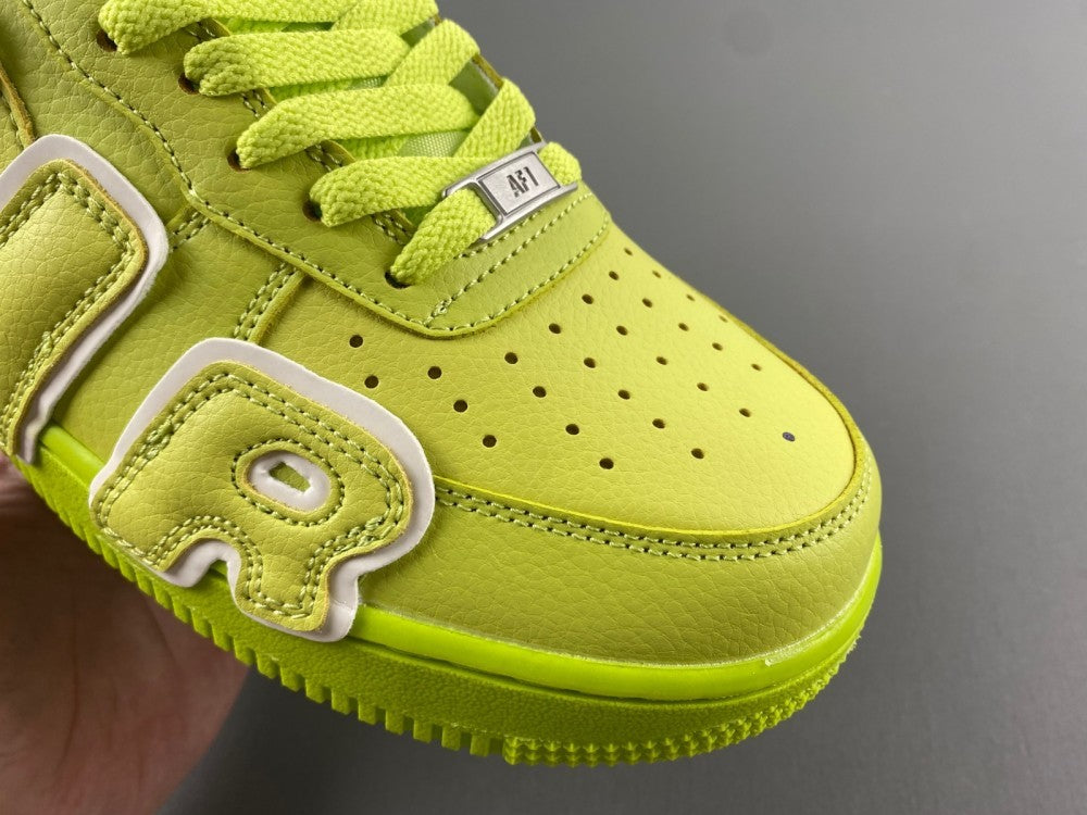 Low Top Sneakers, Neon Green Colorway, Reflective Detail, Lace Up Design, Casual Gift for Sneaker Fans
