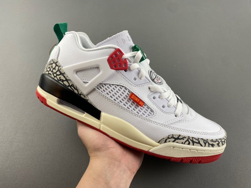 Low Top Sneakers, White Black Red Green Colorway, Lace Up Design, Casual Gift for Sneaker Fans