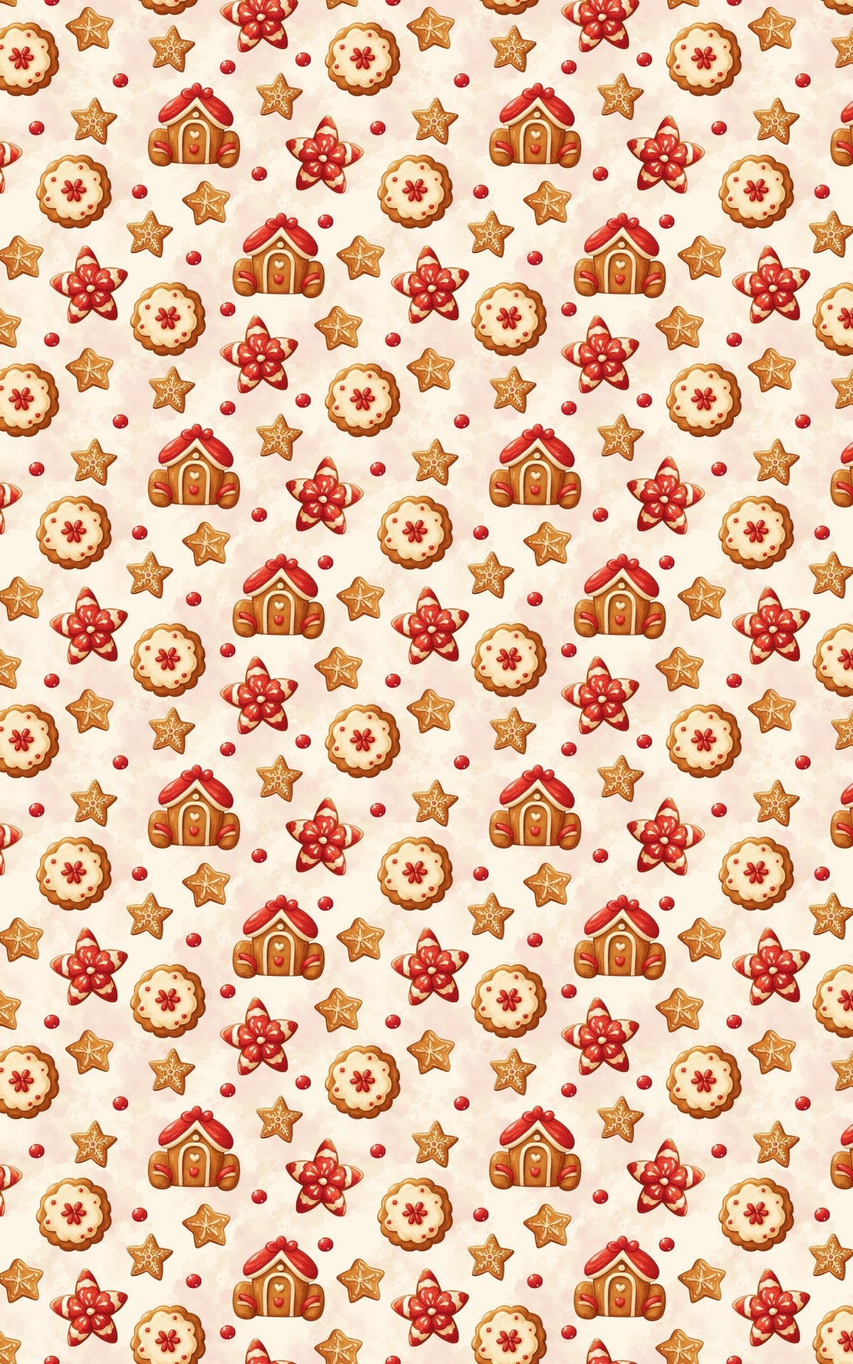 Gingerbread Holiday Gift Wrap, Cookie Cottage Christmas Wrapping Paper, Adorable Frosted Cookie Present Wrap, Festive Xmas Gi