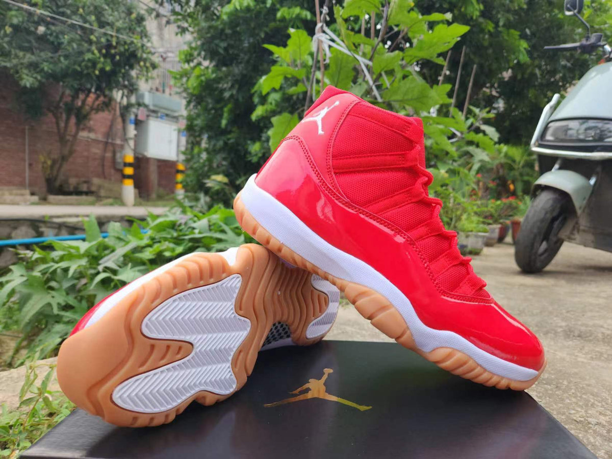 High Top Sneakers, Red Colorway, Lace Up Design, Casual Gift for Sneaker Fans