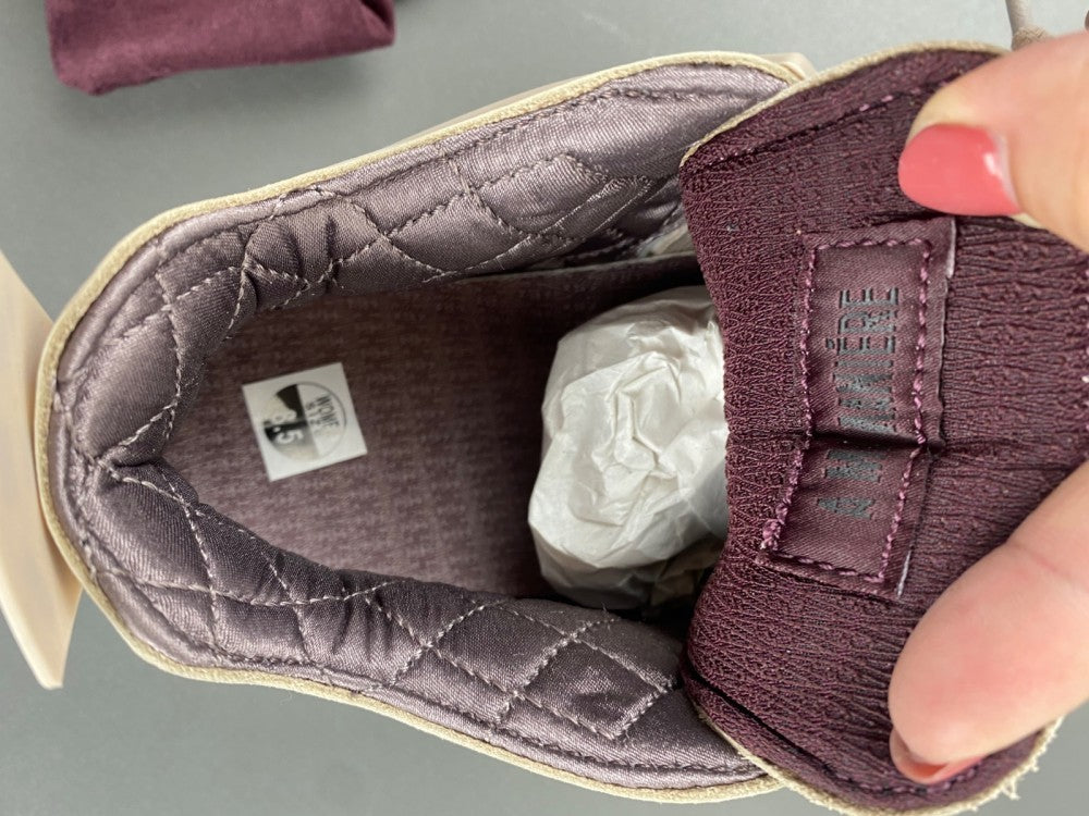 Mid Top Sneakers, Burgundy Black Colorway, Lace Up Design, Casual Gift for Sneaker Fans