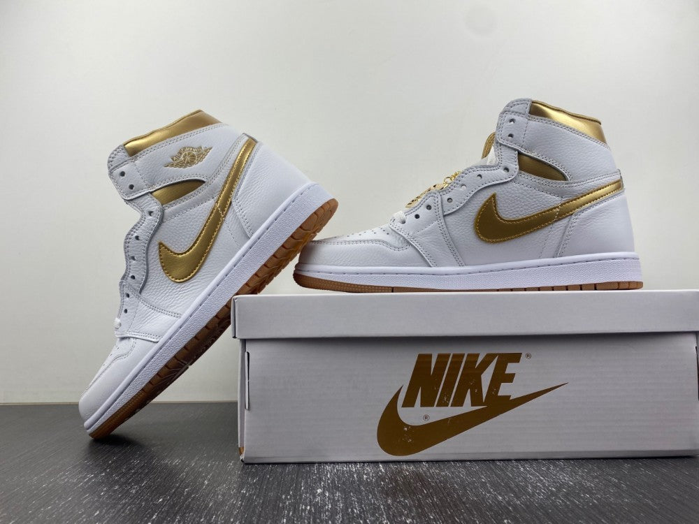 Retro High Top Sneakers, White Gold Colorway, Lace Up Design, Casual Gift for Sneaker Fans