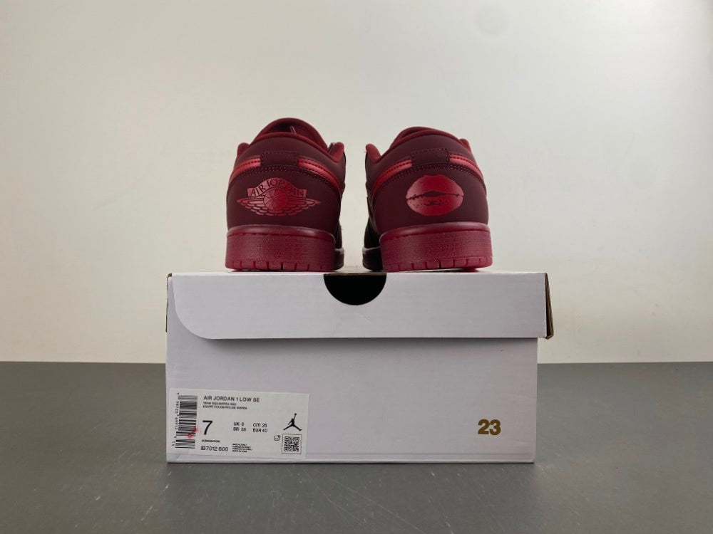 Low Top Sneakers, Red Colorway, Valentine Design, Lace Up Design, Casual Gift for Sneaker Fans