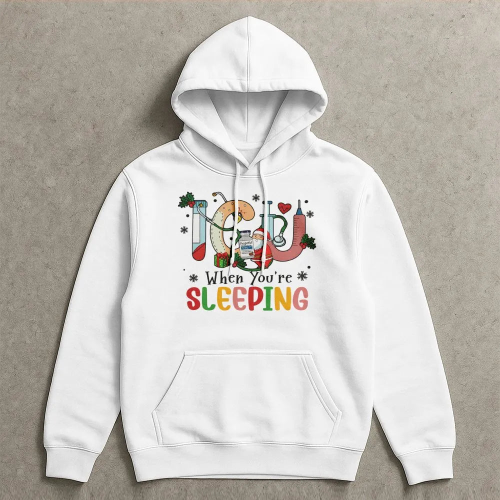 Intensive Care Unit Holiday Hoodie, ICU Nurse Christmas Hoodie, Humorous Medical Nursing Xmas Hoodie, Hospital Staff Graphic 