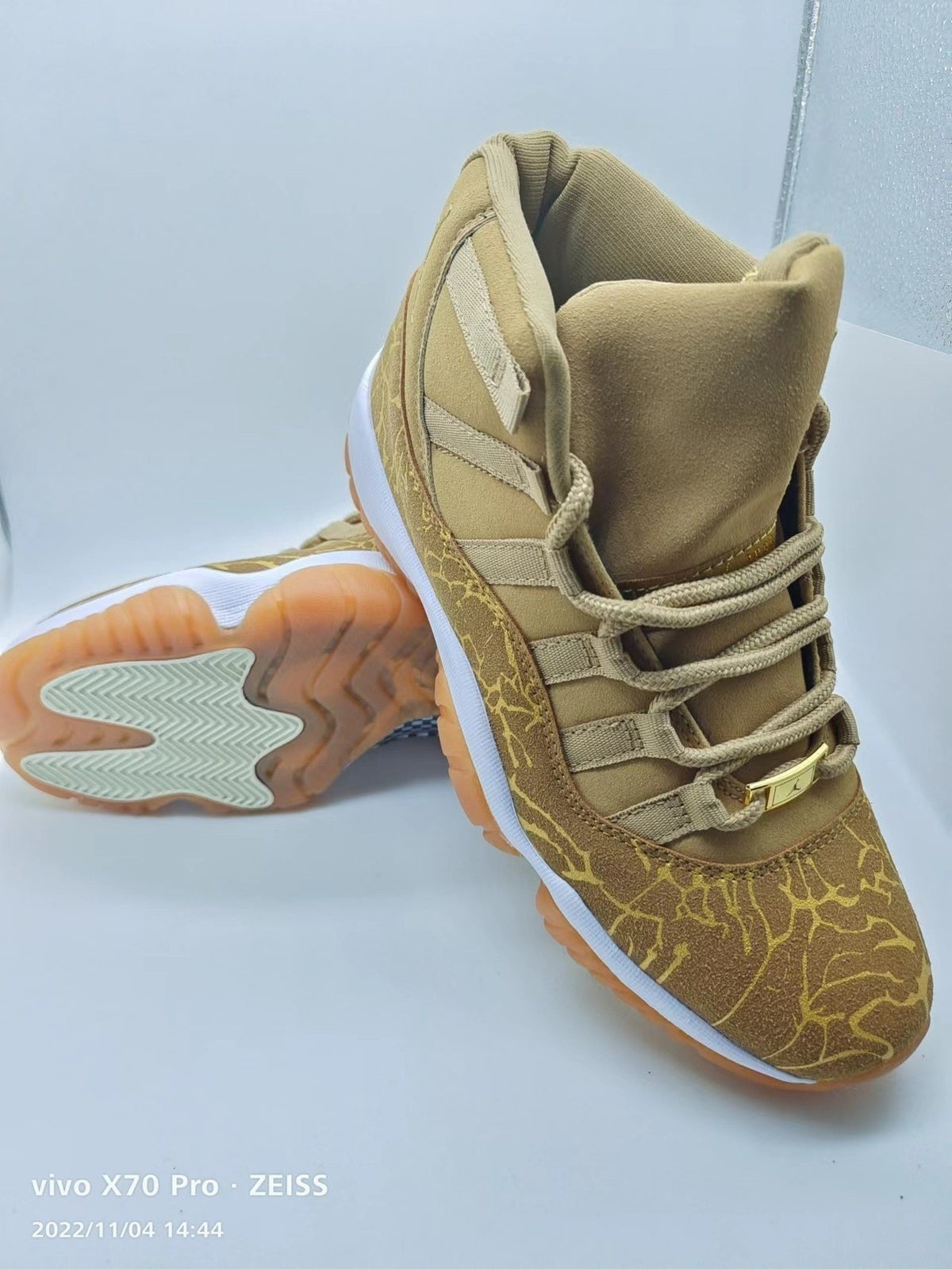 Sneakers, Gold Colorway, Lace Up Design, Casual Gift for Sneaker Fans