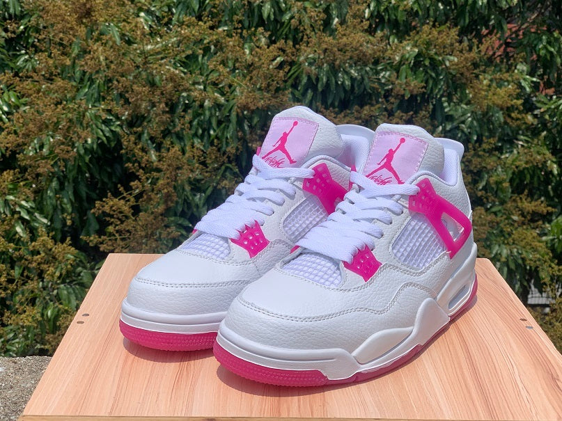 Mid Top Sneakers, White Pink Colorway, Lace Up Design, Casual Gift for Sneaker Fans
