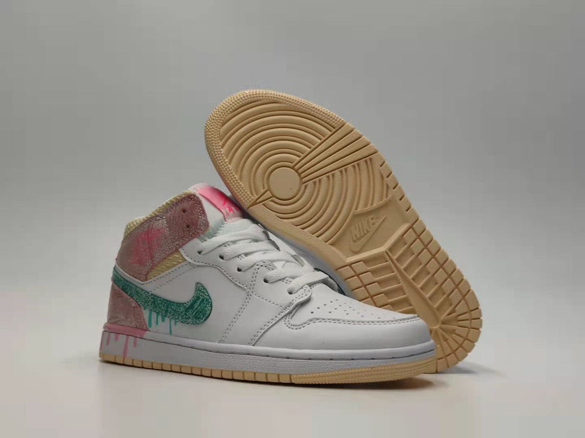 Sneakers, White Pastel Colorway, Lace Up Design, Casual Gift for Sneaker Fans
