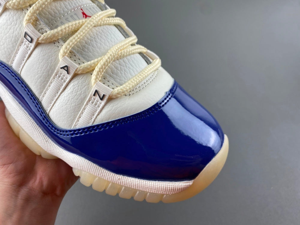 Low Top Sneakers, Beige Blue Colorway, Lace Up Design, Casual Gift for Sneaker Fans