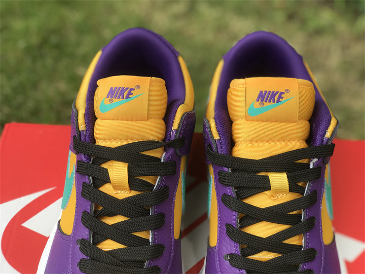 Low Top Sneakers, Purple Yellow Colorway, Lace Up Design, Casual Gift for Sneaker Fans