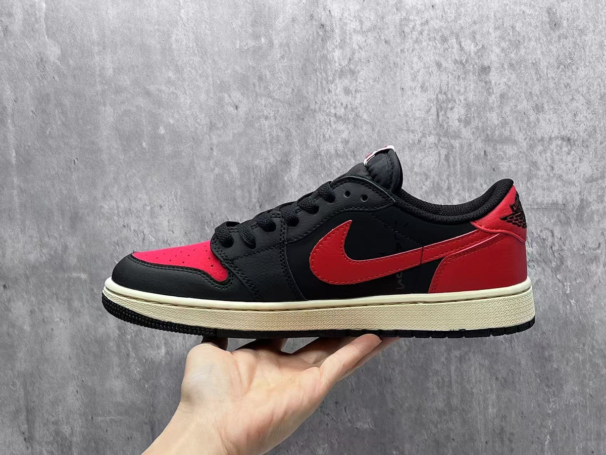 Low Top Sneakers, Black Red Colorway, Reverse Hook Design, Lace Up Design, Casual Gift for Sneaker Fans