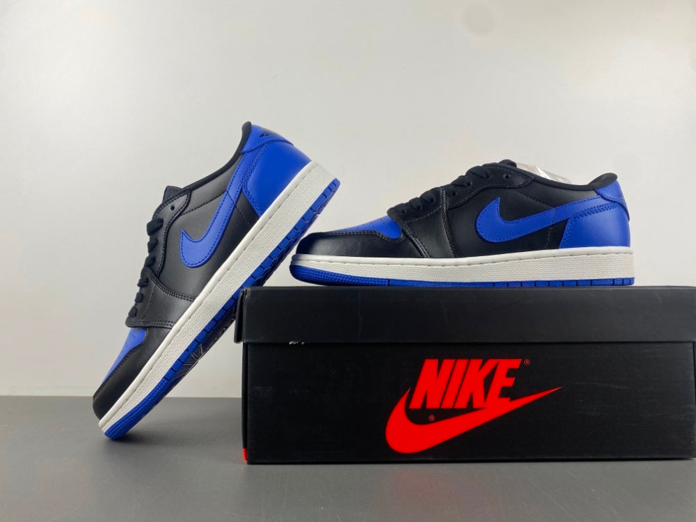 Low Top Sneakers, Royal Blue Black Colorway, Lace Up Design, Casual Gift for Sneaker Fans