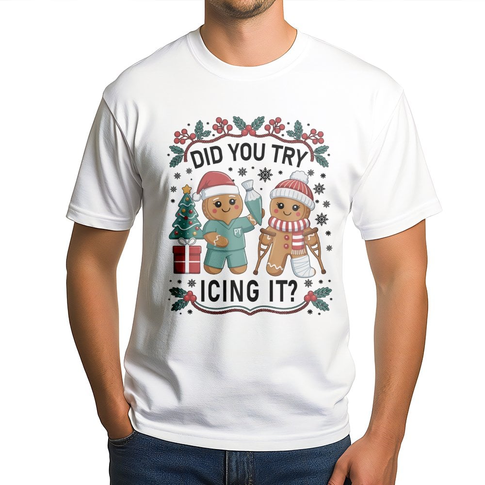 Gingerbread Icing Pun Tee, Physical Therapy Christmas T-Shirt, Humorous PT Holiday Shirt, Physical Therapist Christmas Shirt,