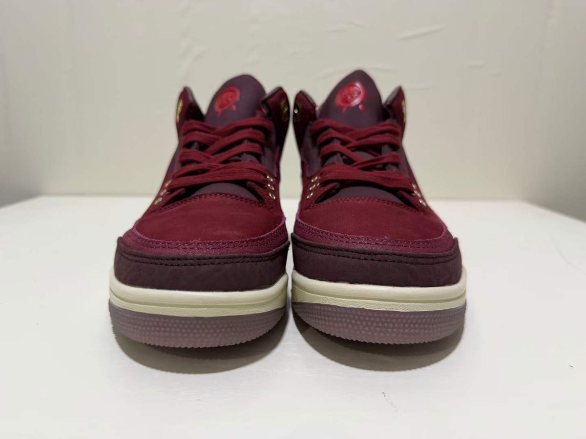 Mid Top Sneakers, Burgundy Beige Colorway, Lace Up Design, Casual Gift for Sneaker Fans