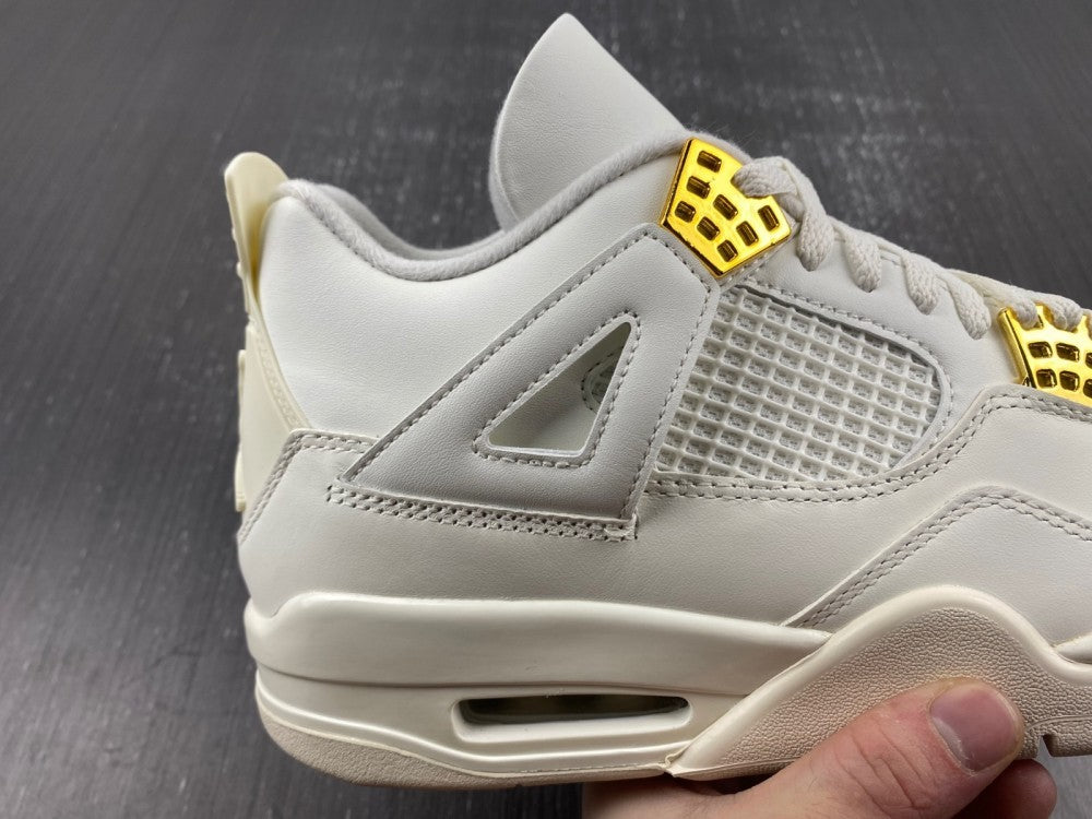 Sneakers, White Gold Colorway, Metallic Finish, Lace Up Design, Casual Gift for Sneaker Fans