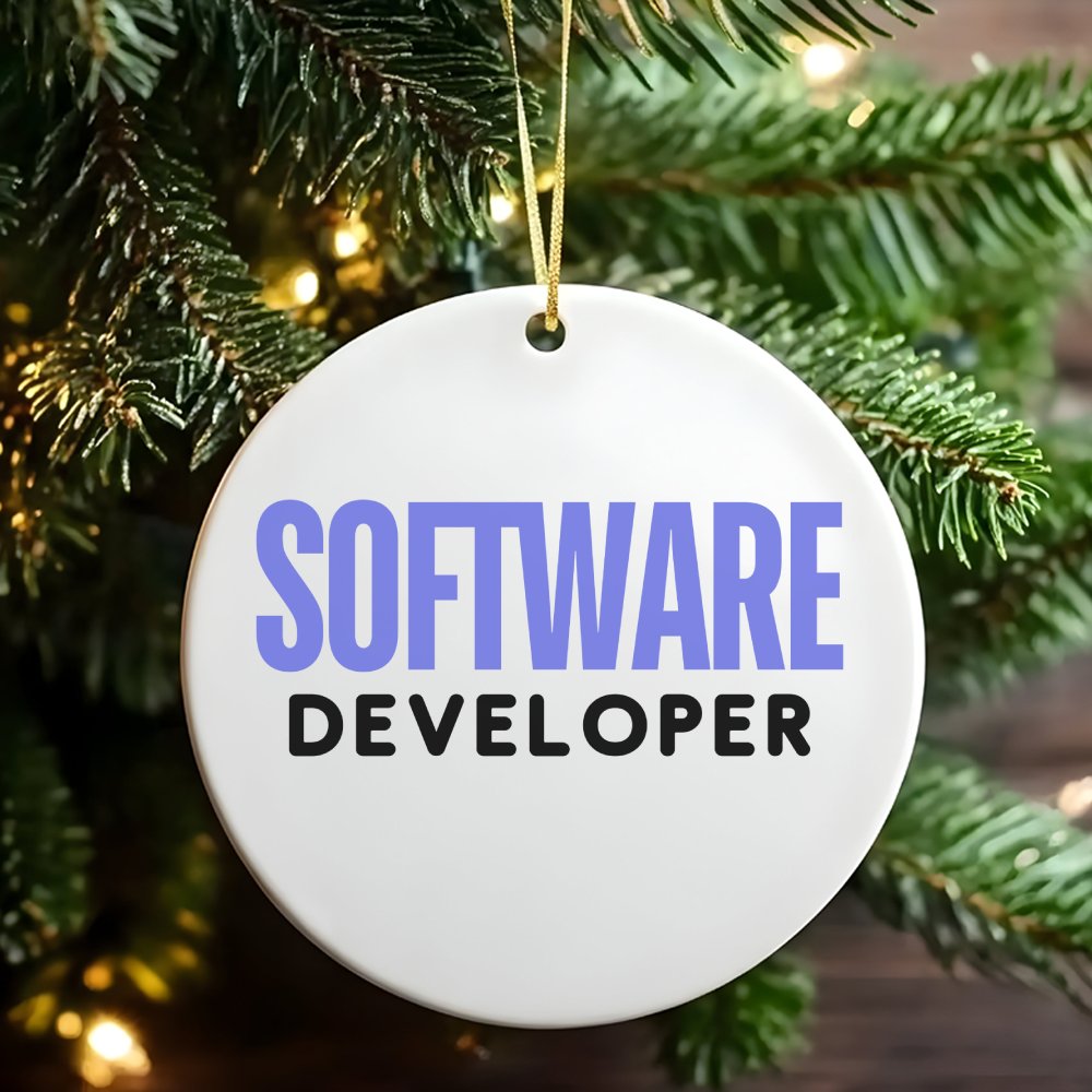 Humorous Coder Holiday Ornament, Software Developer Christmas Ornament, Tech Programmer Ceramic Ornament, Computer Science Xm