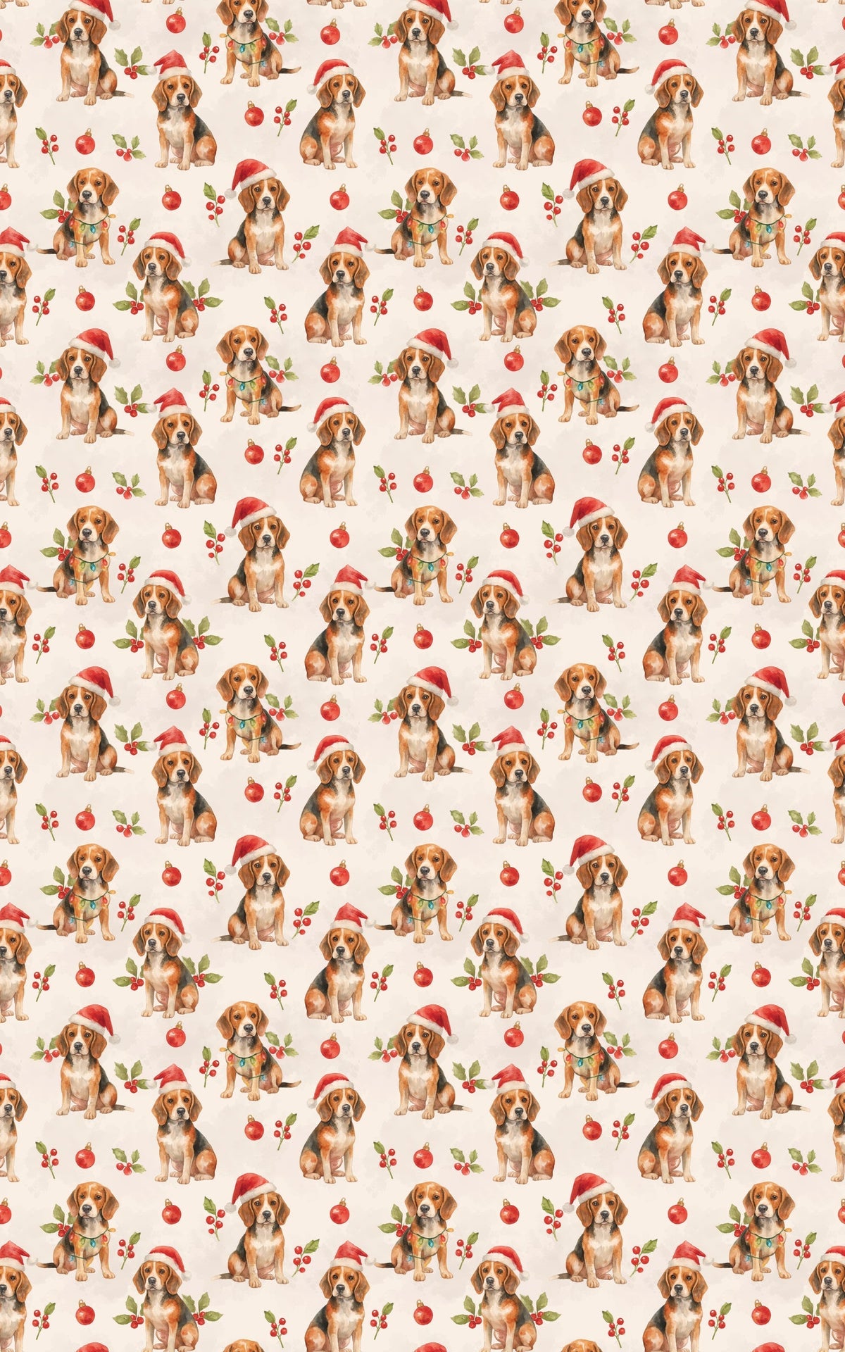 Santa Hat Dog Gift Wrap, Beagle Christmas Wrapping Paper, Festive Beagle Wrapping Paper, Beagle Dog Lover Holiday Gift Wrap R