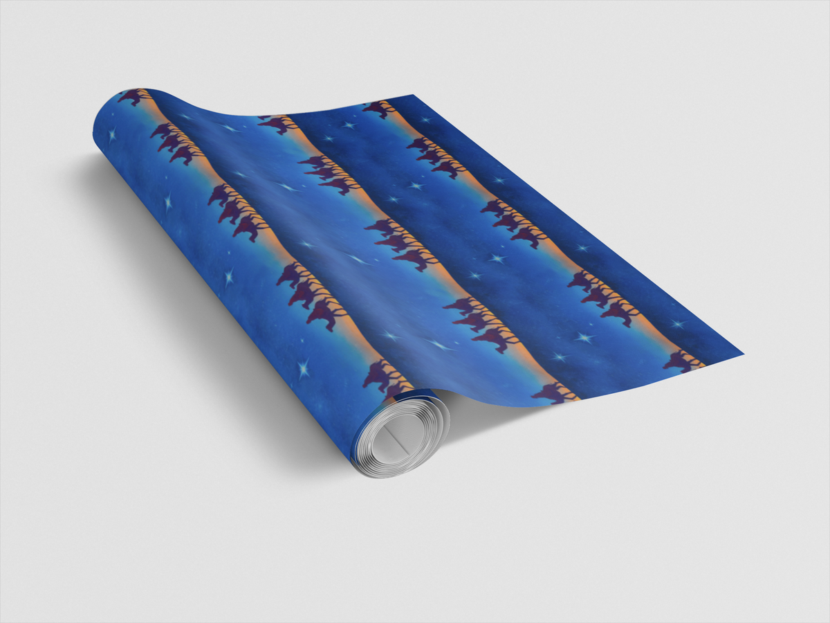 Nativity Silhouette Gift Wrap, Three Wise Men Wrapping Paper, Religious Christmas Wrapping Paper, Christian Holiday Wrapping 