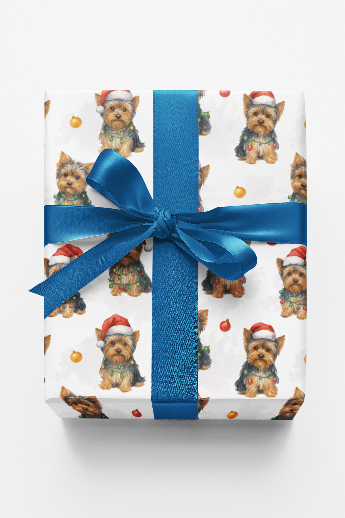 Yorkshire Terrier Holiday Gift Wrap, Yorkie Christmas Wrapping Paper, Santa Hat Yorkie Wrapping Paper, Adorable Dog Lover Chr