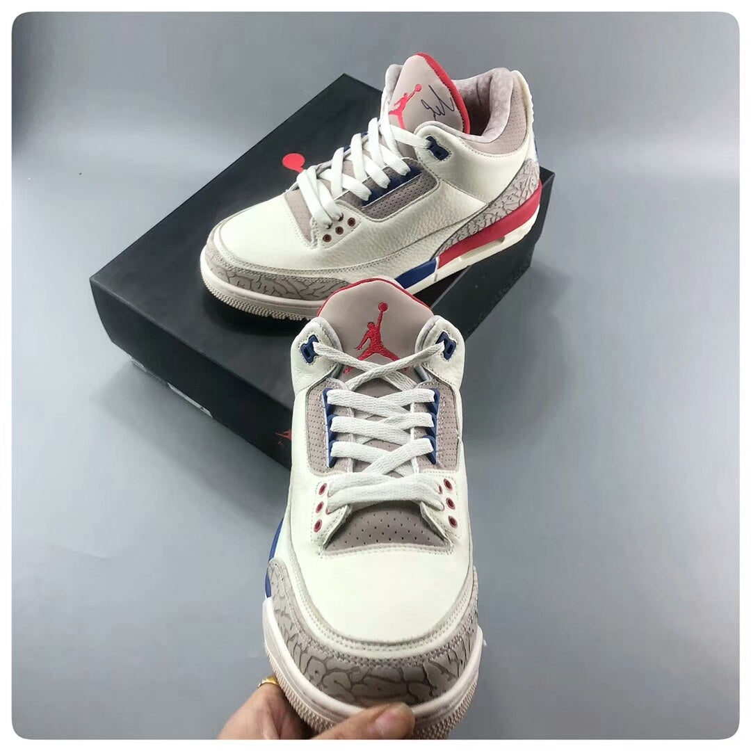 Sneakers, Cream Red Colorway, Lace Up Design, Casual Gift for Sneaker Fans