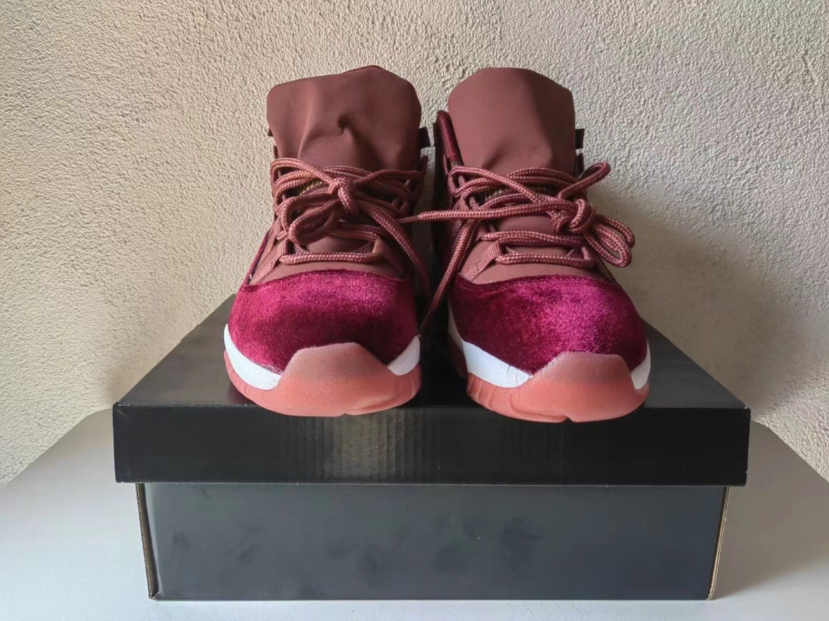 Sneakers, Red Colorway, Lace Up Design, Casual Gift for Sneaker Fans